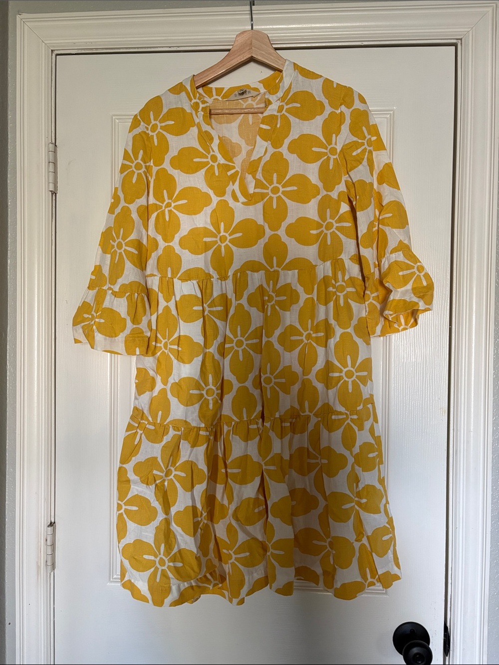Boden Yellow Floral Midi Dress